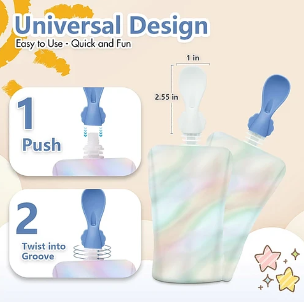 Set de 5 Cucharas de Silicona para Bebés – Alimentación Segura y Sin Derrames
